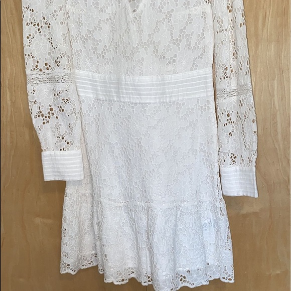 BA&SH Woman Aphrodite Broderie Anglaise Cotton Mini Dress Ecru - Picture 9 of 13